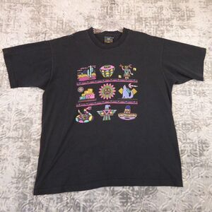 Vintage Southwest Shirt Men's Extra Large Black Rattlesnake Cactus Single Stitch